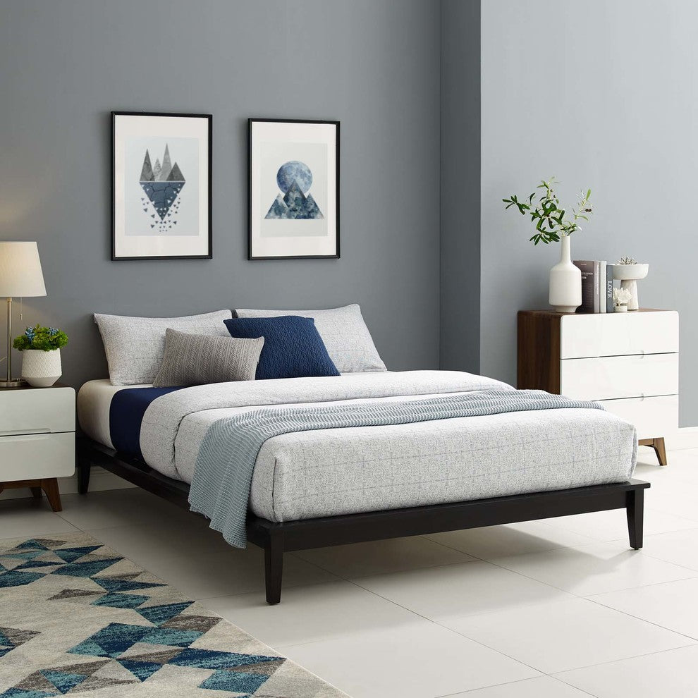 Lodge Queen Wood Platform Bed Frame, Walnut