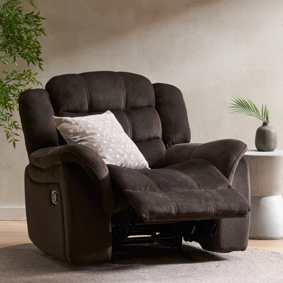 GDF Studio Blake Brown Fabric Glider Recliner Club Chair
