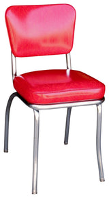 Retro Home Upholstered Dining Chair, Cracked Ice Red