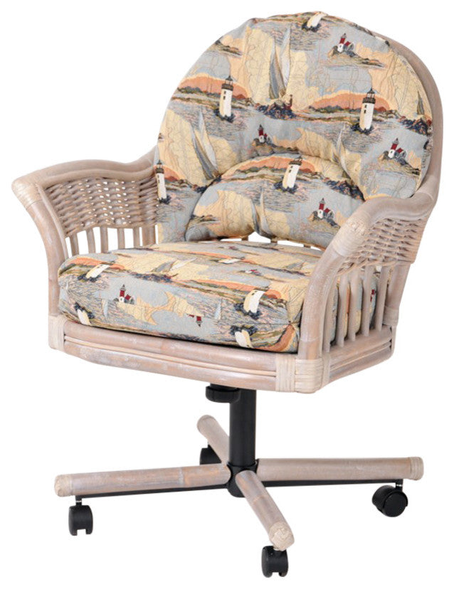 Bridgeport Tilt Swivel Caster Chair In Rustic Driftwood With Dum Dum Spa