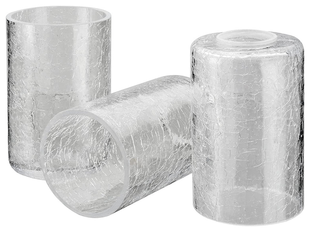 23614-03 Replacement Clear Cracked Vanity Glass Shade,3 Pack.