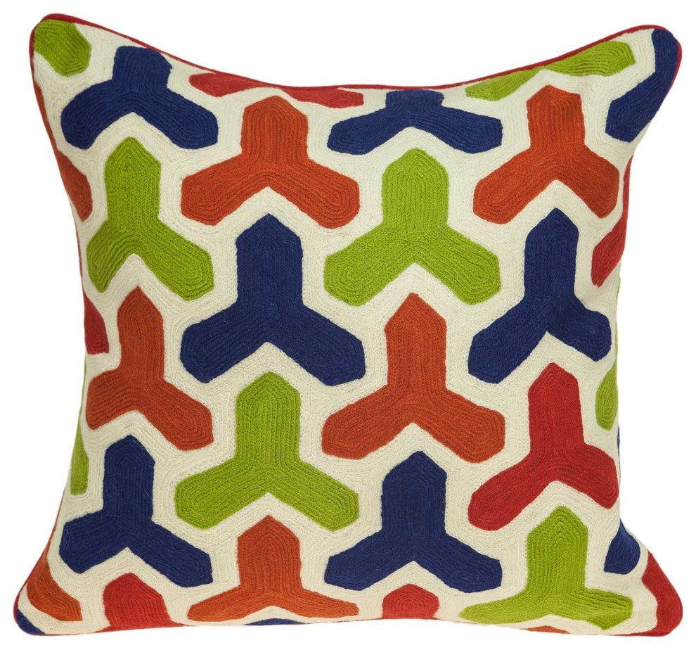 HomeRoots 20" x 0.5" x 20" Handmade Transitional Multicolored Pillow Cover