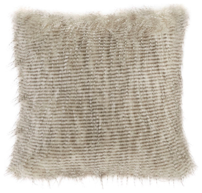 Madison Park Edina Faux Fur, Black, Throw Pillow