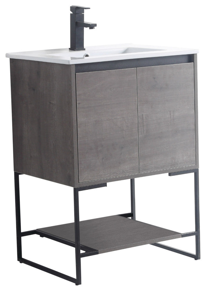 Urbania Vanity Set, Gray, 24", Single Sink