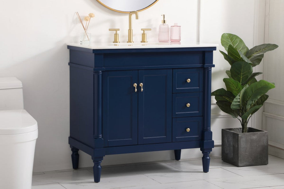 Lewis 36" Single Bathroom Vanity, Blue