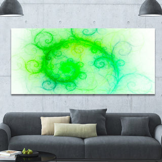 Beautiful Bright Green Pattern, Oversized Abstract Canvas Art Print, 60x28