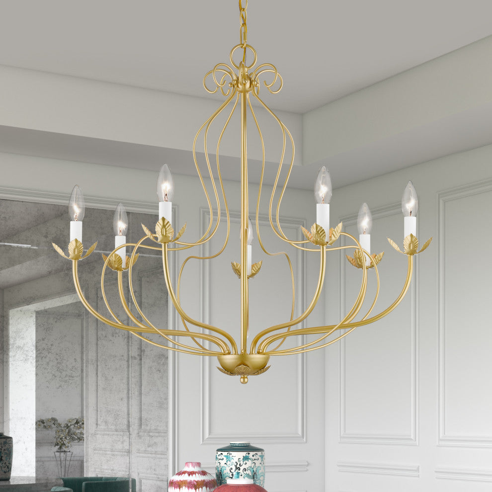 Livex Lighting 7 Light Soft Gold Chandelier