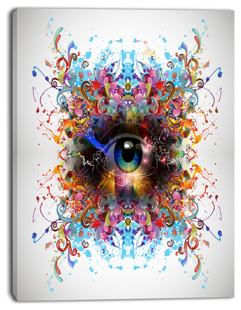 Magic Eye with Flowers, Animal Canvas Art Print, 12"x20"