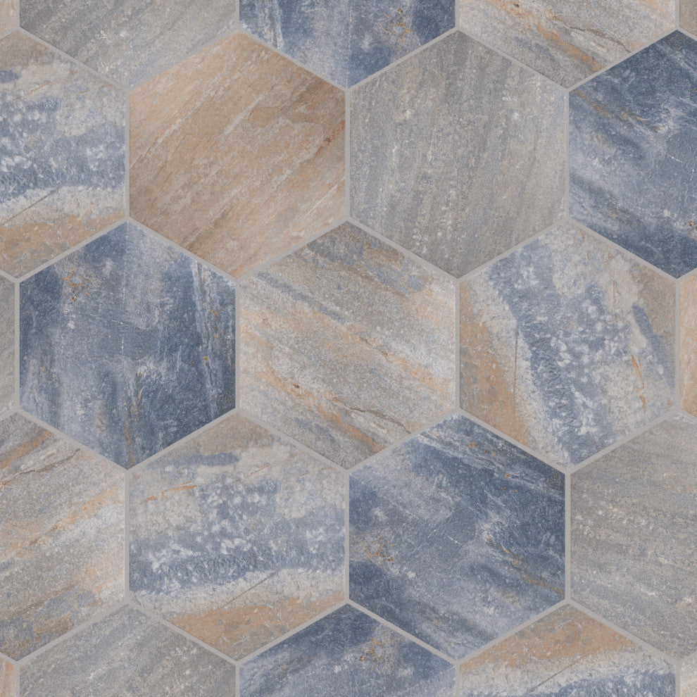 Pompeya Grand Hex Porcelain Floor and Wall Tile Sample, Beige