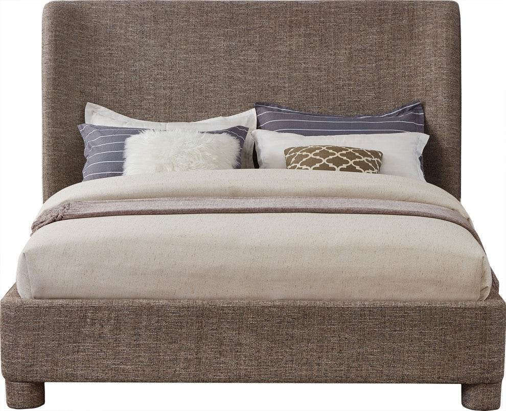 Penny Bed, Brown, King, Linen Textured Fabric