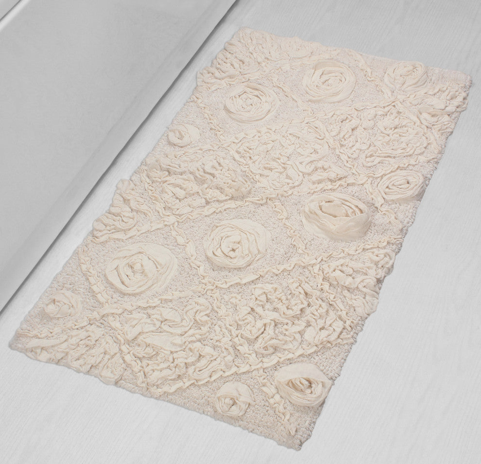 Modesto Bath Rug Bath Rug Set, Machine Wash, 24x40" Rectangle, Ivory