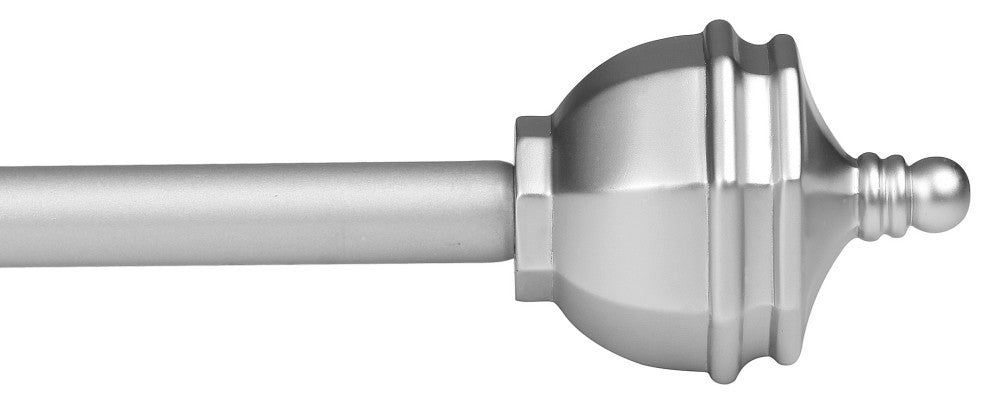 Utopia Alley Curtain Rod with Decorative Urn Finial, 28-48", Nickel