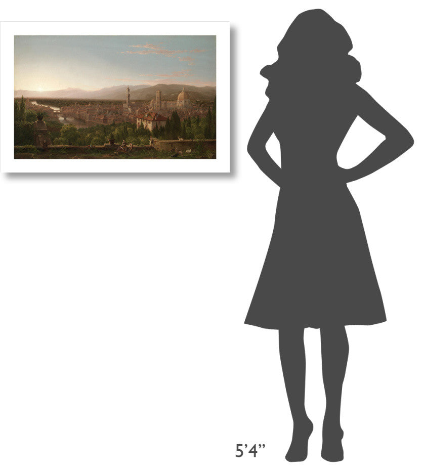 "View of Florence, 1837" Digital Paper Print by Thomas Cole, 32"x20"