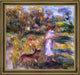 Pierre Auguste Renoir Woman in Blue and Zaza in a LandscapeCanvas Print, 20"x20"