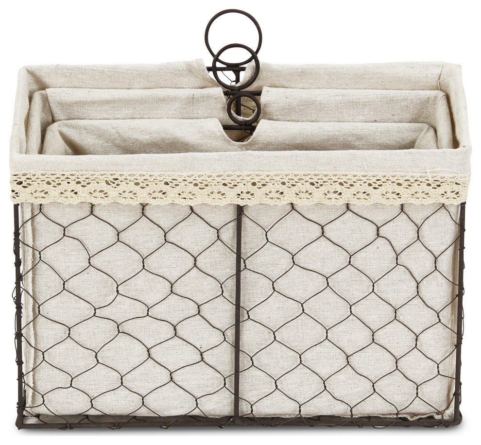 Lined Wire Organizers, Set of 3
