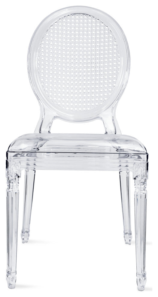 Side Dining Room Chairs, Accent Seat Lounge Armless Chairs, Set of 2, Clear