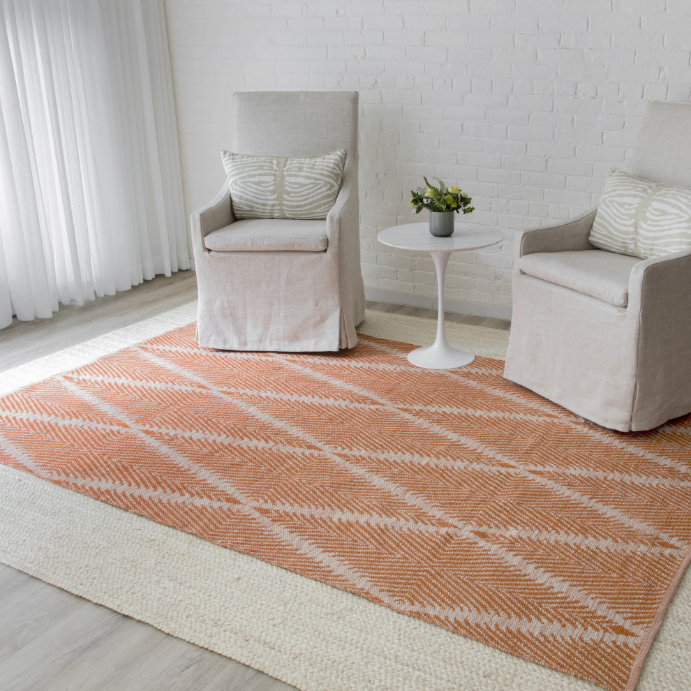 Erin Gates by Momeni River Beacon Indoor Outdoor Hand Woven Rug, Orange, 8'6"x11