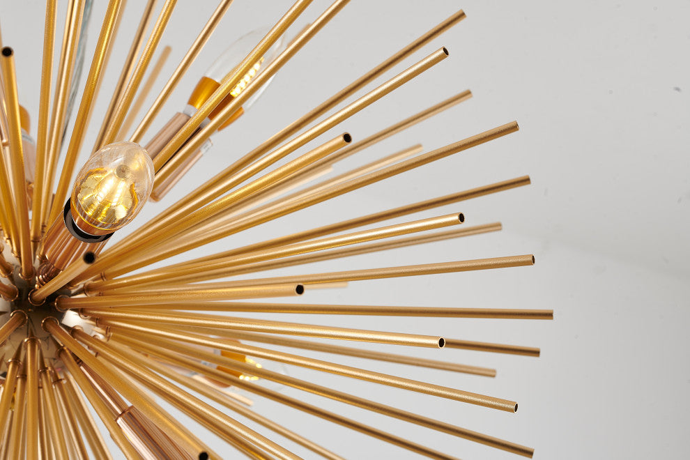 Aluminum Gold Spike Ball Light Fixture