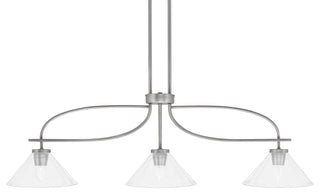Cavella 3 Light Island Light, Graphite Finish, 10" Clear Bubble Glass