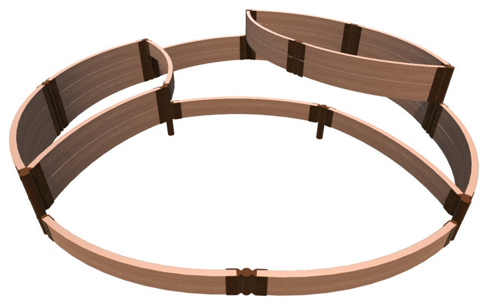Classic Sienna 'Circle Quadruple' - 10' X 10' Raised Garden Bed - 2" Profile
