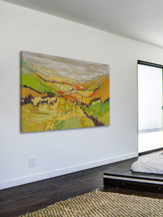 "Patchwork Hills VII" Painting Print on Wrapped Canvas, 60x40