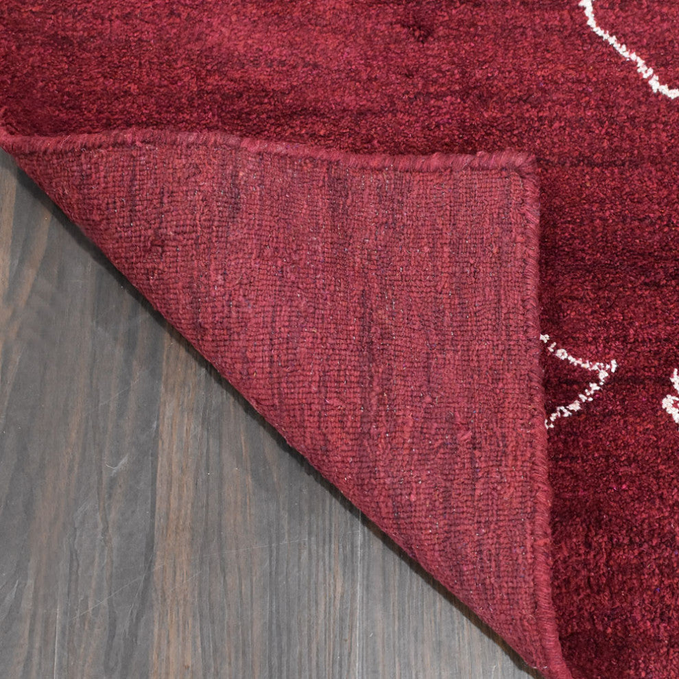 HAND KNOTTED LOOM SILK ECO-FRIENDLY RUGS-9'x12',Rectangle,Red White,Contemporary