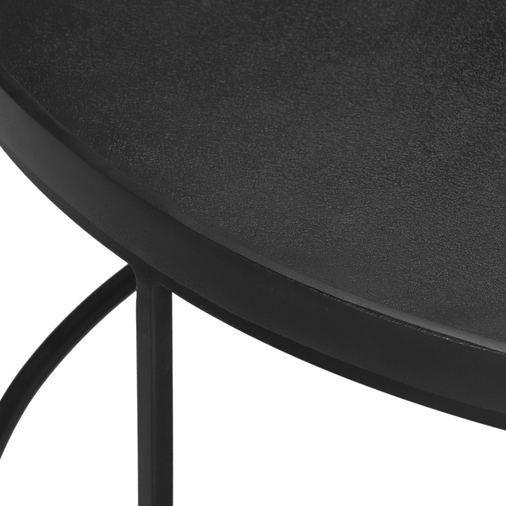 Elements Sana Coffee Table, Antique Zinc Top, Black Frame