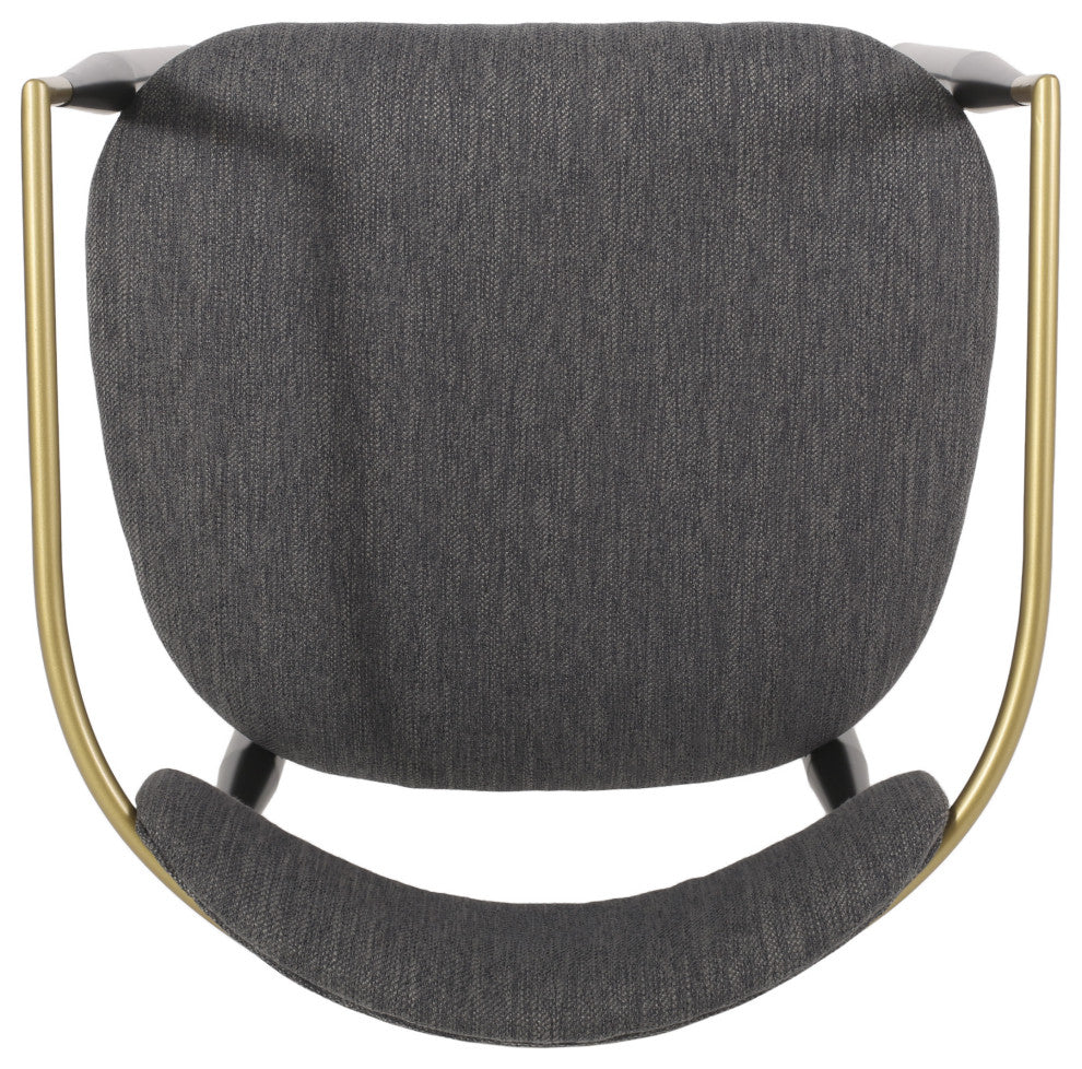 Camas Modern Fabric Upholstered Iron 30" Barstools, Set of 2, Charcoal/Black
