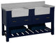 Charlotte 60" Bathroom Vanity, Royal Blue, Engineered Carrara, Double