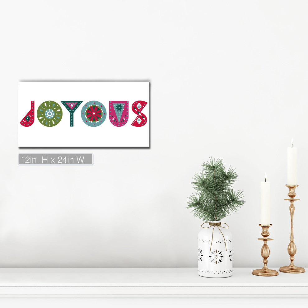 Ready2HangArt 'Joyous' Wrapped Canvas Christmas Wall Art