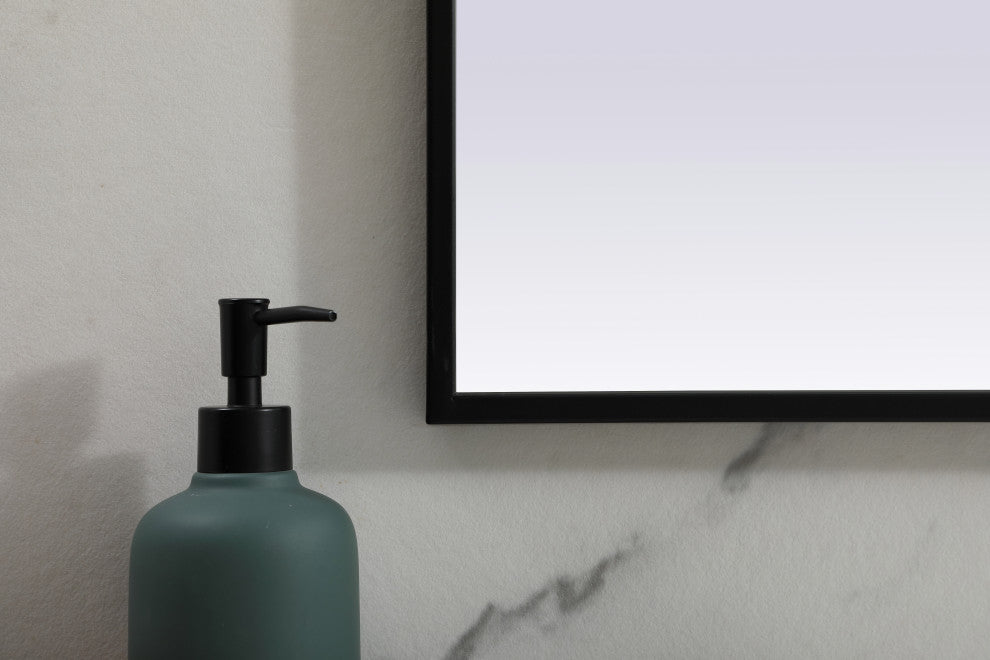 Metal Frame Arch Mirror 40X30 Inch, Black