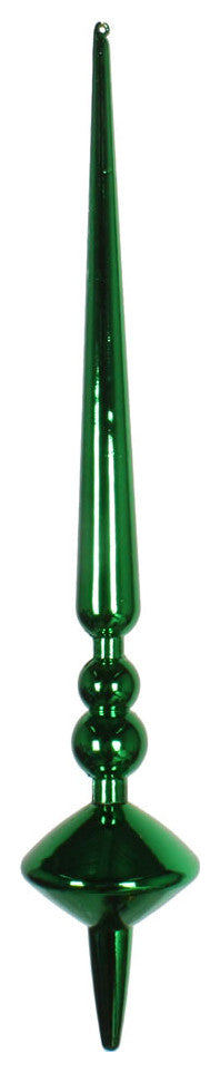 Vickerman M183304S 12" Green Shiny Cupola Finial Ornament, Pack of 3