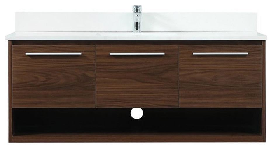 Elegant Decor Roman Bathroom Vanity Walnut