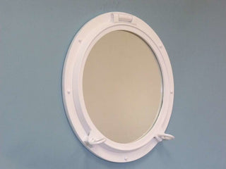 Porthole Mirror Gloss, White Finish, 24''