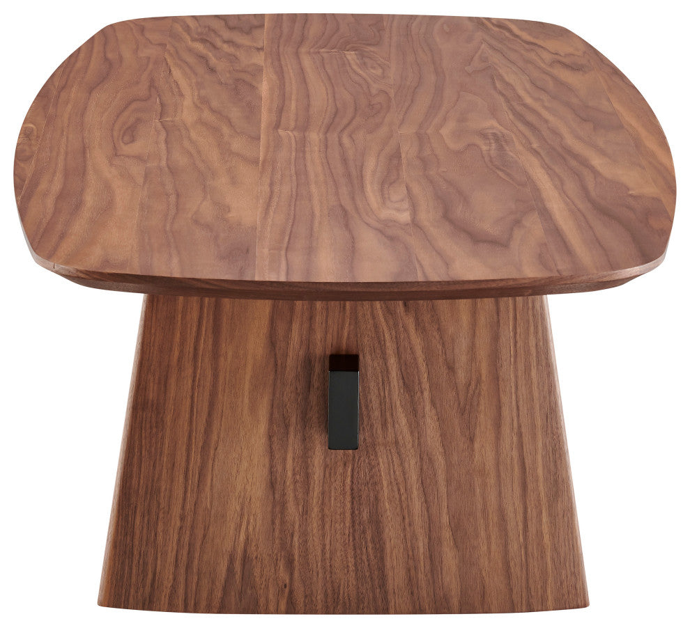 Folke Coffee Table Top and Base, Walnut With Matte Black Cross Bar