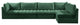 Jacob Velvet Upholstered 5-Piece L-Shaped Modular Sectional, Green