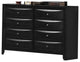 Wooden Dresser With Eight Spacious Drawers, Glossy Black