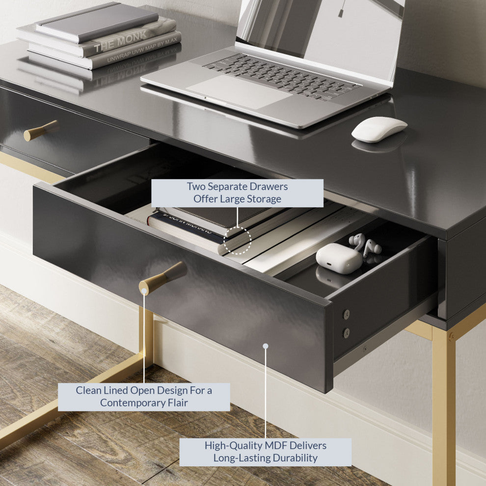 42" Home Office Writing Computer Desk Console Table, Black