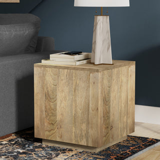 Lockhart Solid Mango Wood Side Table, Natural