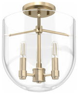 Sacha Alturas Gold 3 Light Flush Mount Ceiling Light Fixture