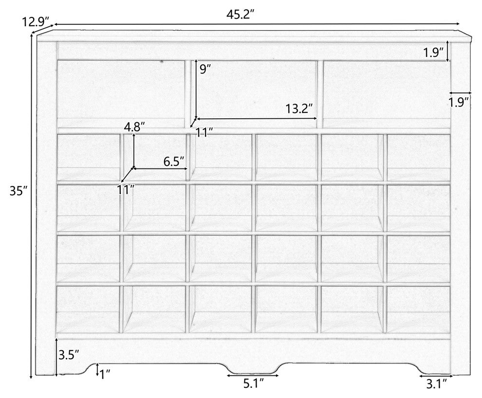 Gewnee Modern Shoe Cabinet with Curved Base