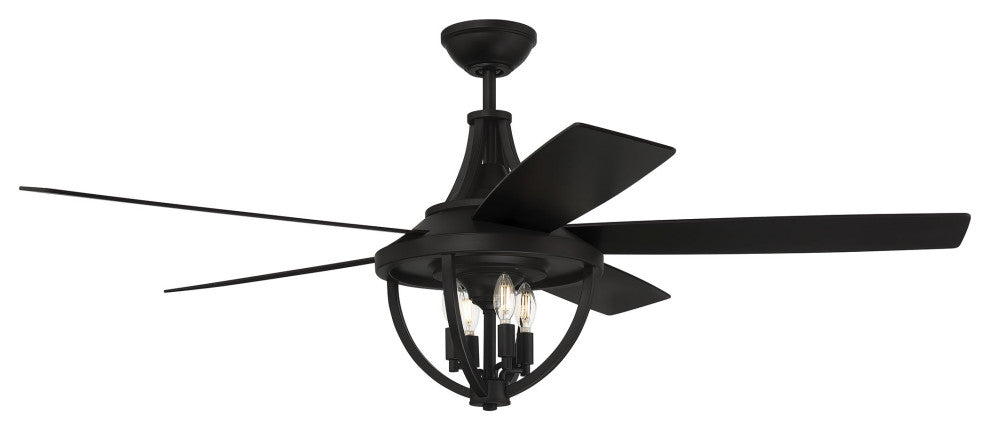Craftmade, NSH56FB5, 56" Nash, Flat Black Finish, Flat Black/Graywood Blades
