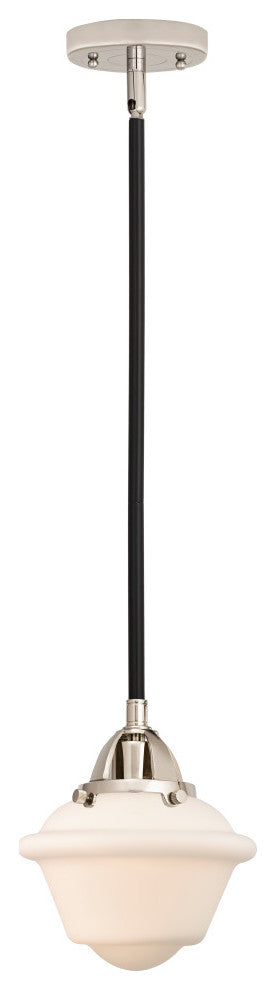 Small Oxford Mini Pendant, Black Polished Nickel, Matte White, Matte White