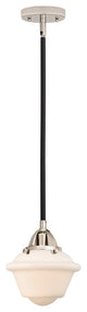 Small Oxford Mini Pendant, Black Polished Nickel, Matte White, Matte White