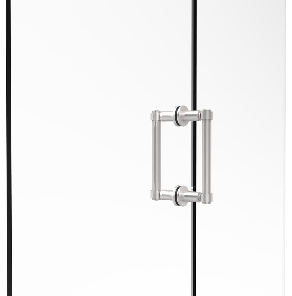 Contemporary 6" Back to Back Shower Door Pull, Satin Chrome