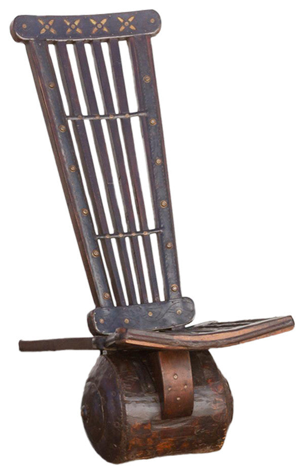 Wood and Metal Tribal Wheel Chair