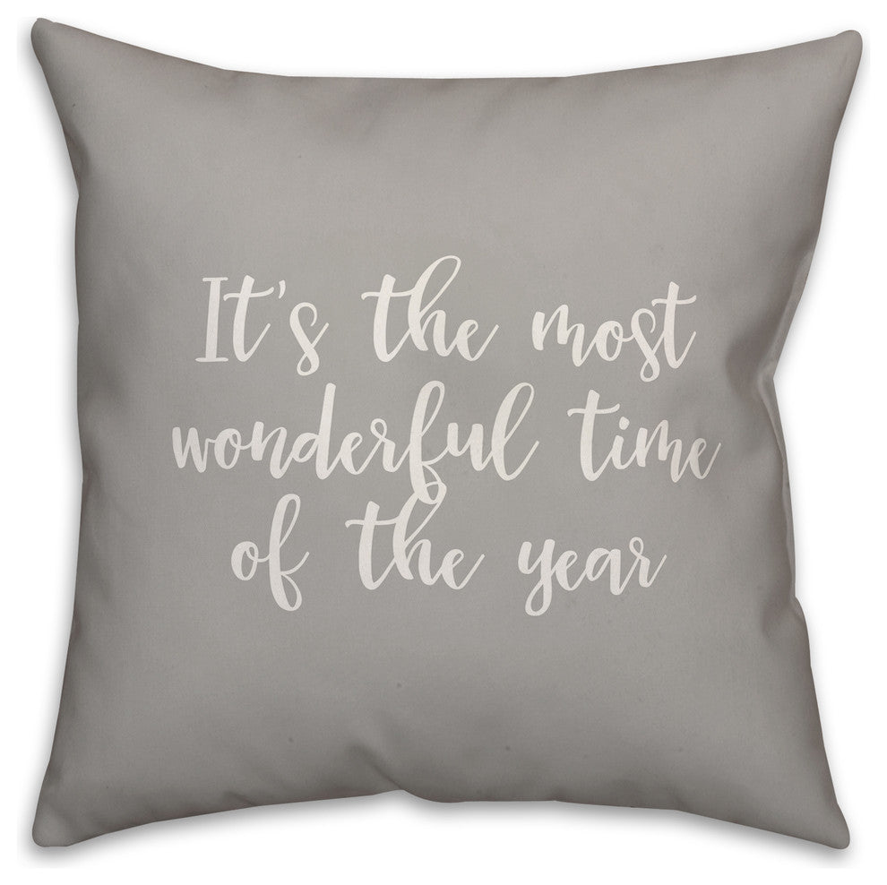 Walking, A Winter Wonderland, Gray 18x18 Throw Pillow Cover
