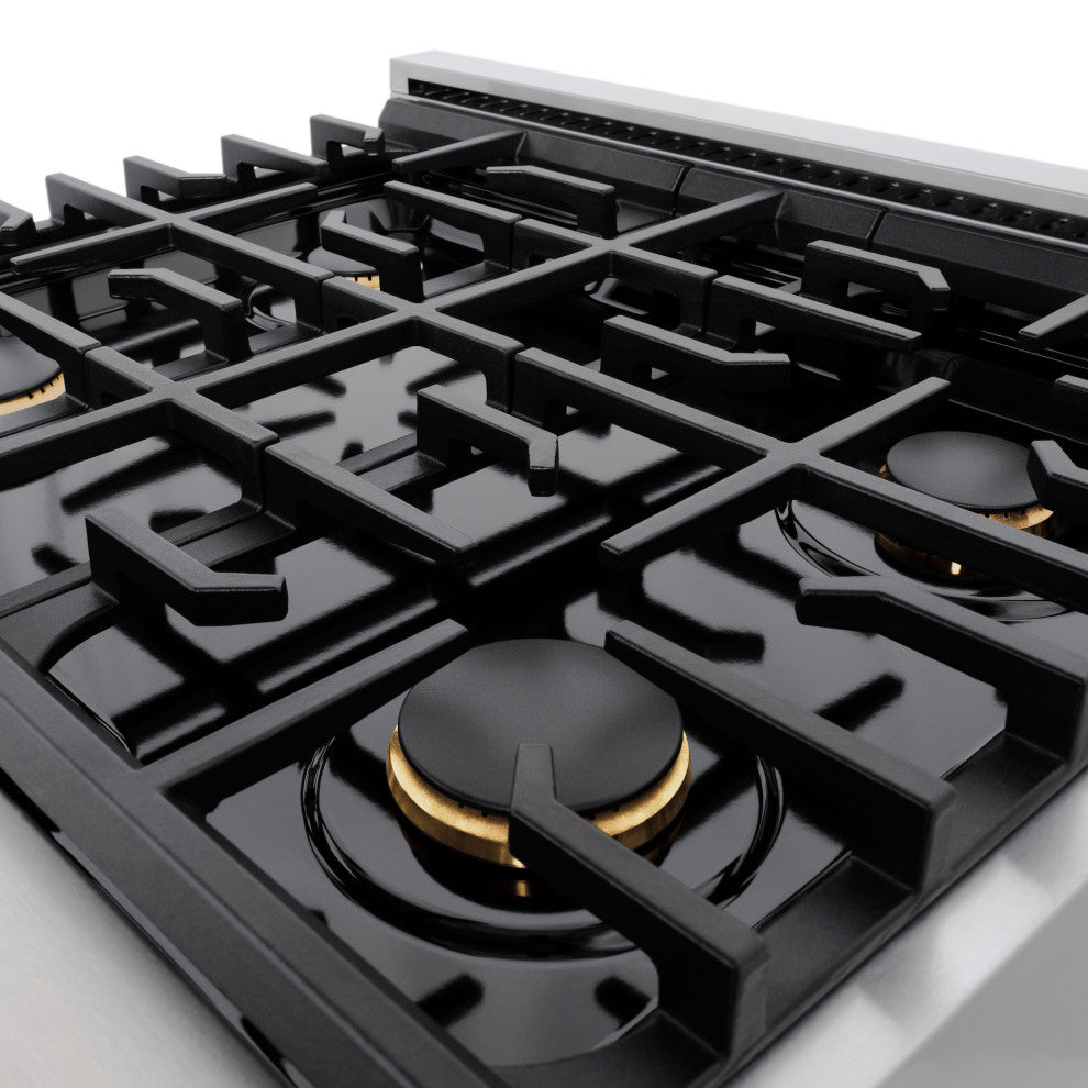 ZLINE 30" Freestanding Gas Range, DuraSnow With Champagne Bronze SGRSZ-30-CB