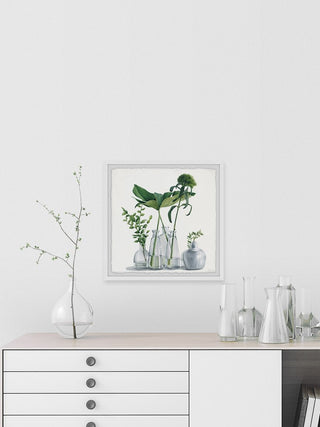 "Clear Greens" Framed Painting Print, 18"x18"