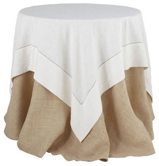 Classic Solid Color Hemstitch Border Tablecloth, 40x40